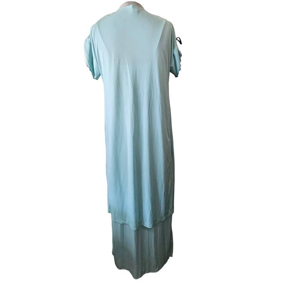 Vintage Light Blue Dress and Short Sleeve Duster Set Size Small - Picture 2 of 7